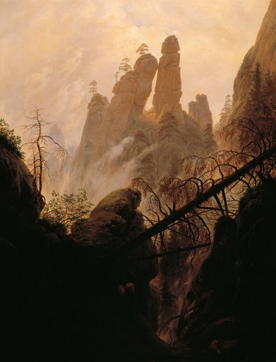 Caspar David Friedrich (1774-1840) tarafından Rocky Ravine. by Caspar David Friedrich