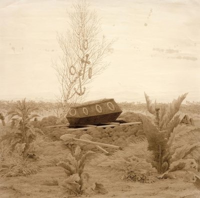 Taze bir mezarda tabut by Caspar David Friedrich