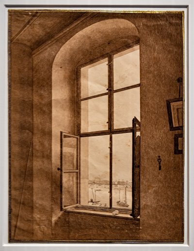 Sanatçının stüdyosundan görünüm, soldaki pencere by Caspar David Friedrich