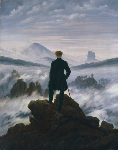 Sis Denizinin Üzerinde Gezgin, c. 1817. by Caspar David Friedrich