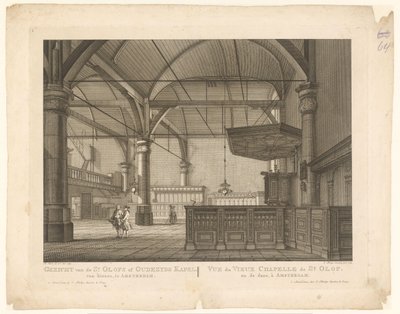 Amsterdam'daki St. Olof Şapeli'nin içi St. Olofs veya Oudezyds Şapeli'nin içeriden görünümü, Amsterdam'da / Vue du Vieux Chapelle de St. Olof en de dans, à Amsterdam (nesne üzerindeki başlık) by Caspar Jacobsz. Philips