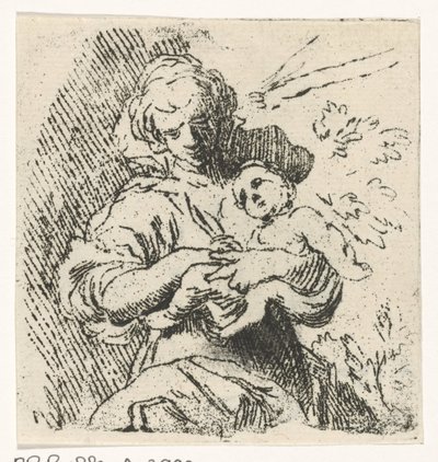 Kucağında çocuğu olan kadın by Caspar Jacobsz. Philips
