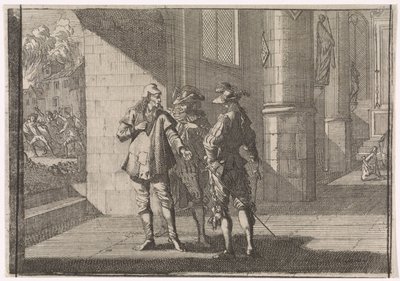 Masaniello, Bir Kilisede İki Soylu ile Konuşuyor, 1647 by Caspar Luyken (attributed to)
