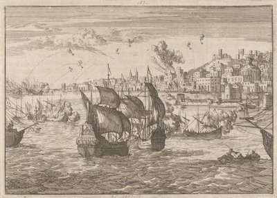 Cenova, Fransız Donanması Tarafından Bombalandı, 1684 by Caspar Luyken
