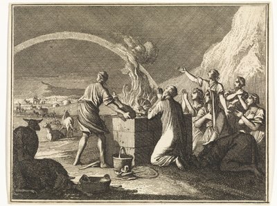 Nuh'un Tufandan Sonra Kurban Edilmesi by Caspar Luyken