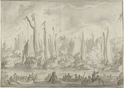 Büyük Muscovy Elçiliği'nin ziyareti onuruna ayna savaşı by Caspar Luyken