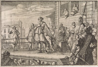 Thomas Wentworth, Strafford Kontu İskeleden İnsanlara Sesleniyor, 1641 by Caspar Luyken
