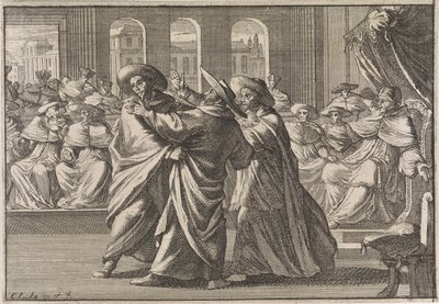 Urban VIII seçimleri sırasında Kardinal Borja ve Kardinal Antonio Barberini çatıştı, 1632 by Caspar Luyken