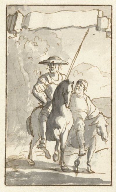 Takdire şayan Don Kişot Tarihi'nin beşinci cildi için Don Kişot Tasarımları'nın başlık baskısı (...) (dizi adı) by Caspar Luyken