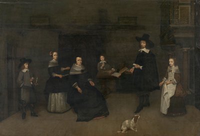 aile sahnesi by Caspar Netscher (attributed to)