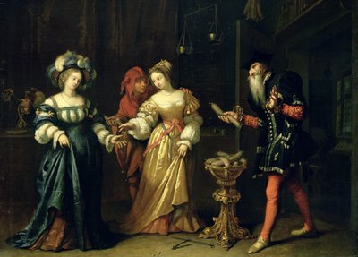 Maskeli Bir Joker, 1668 by Caspar Netscher