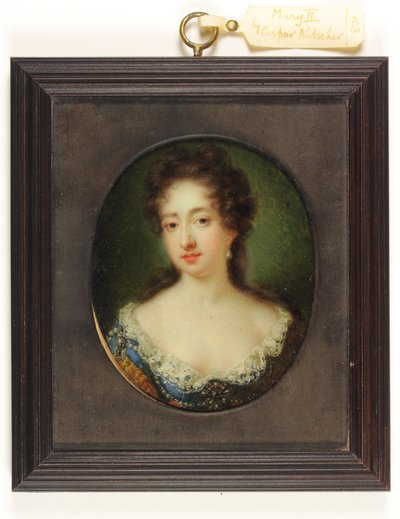 Mary II (parşömen üzerine suluboya) by Caspar Netscher