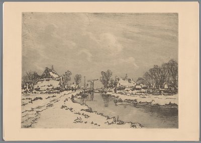 Kanal ve asma köprü ile karlı manzara by Casper M.L. Kouw