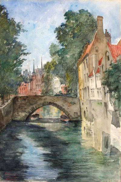 Kanalda, Bruges, 1928. by Cass Gilbert