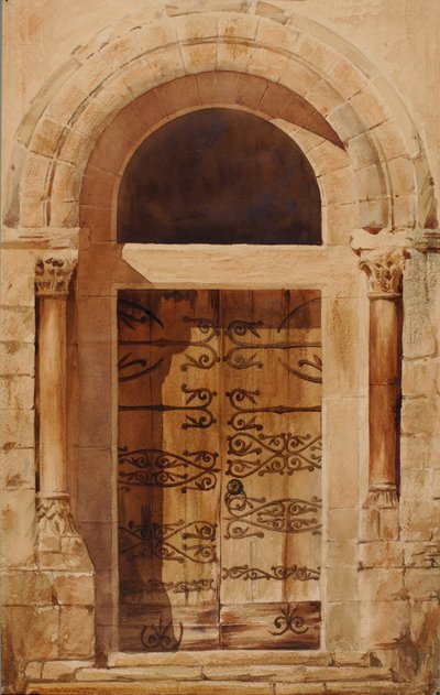 Portal of Nervy St. Sepulcher E. Viollet Le Duc tarafından bir çizimin faks kopyası..., 1880. by Cass Gilbert