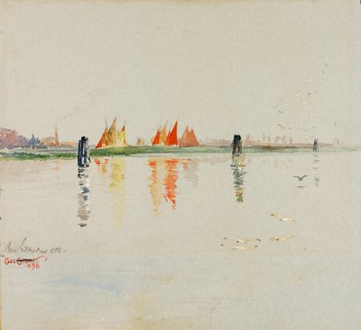 Lagün, Venedik, 1898. by Cass Gilbert