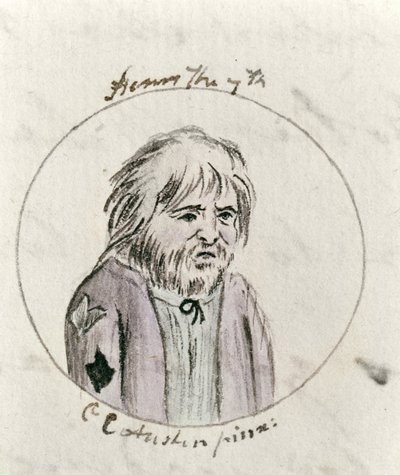 Henry VII, c.1790 (kağıt üzerinde kalem & mürekkep ve wc) by Cassandra Austen