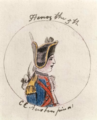 Henry V, c.1790 (kalem ve mürekkep ve kağıt üzerinde wc) by Cassandra Austen