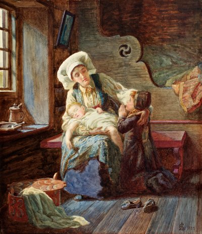Evening in a Norwegian Home, 1882  by Catharine Adelaide Sparkes