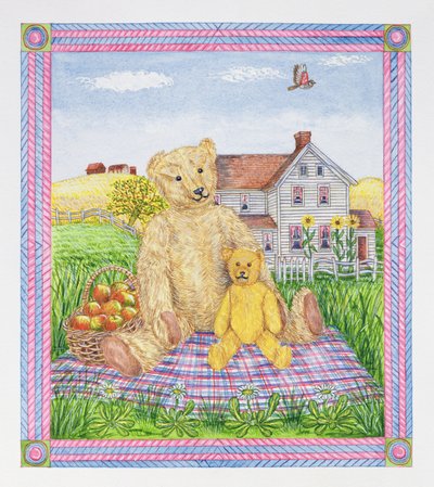 Oyuncak Ayılar Pikniği (kağıt üzerinde wc) by Catherine Bradbury