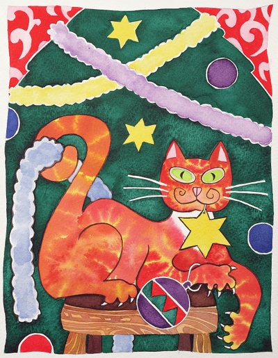 Süslemeli Noel Kedisi by Cathy Baxter