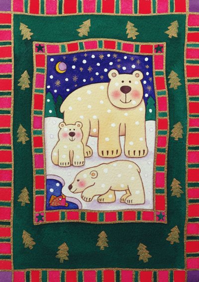 Kutup Ayısı ve Yavruları (wc) by Cathy Baxter
