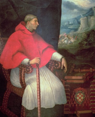 Kardinal Francisco Ximenez de Cisneros'un Portresi (1437-1517) by Caxesi or Caxete Eugenio Caxes