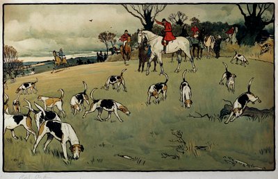 Avlanma Sahnesi, Bir İz Suluboya, Cecil Aldin (1870-1935) 19. yüzyıl Özel Koleksiyonu by Cecil Charles Windsor Aldin
