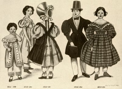 1820-1840, 1907, 1937 arası çocuk giyimi. by Cecil W. Trout