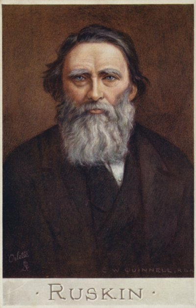 John Ruskin (1819-1900), İngiliz yazar, sanat eleştirmeni, sanatçı ve sosyal düşünür by Cecil Watson Quinnell
