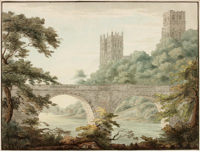 Durham Katedrali, yaklaşık 1800-1810 (Suluboya ve mürekkep) by Cecilia Priscilla Cooke