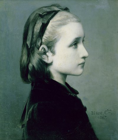 Bir Kızın Başı, 1867 by Celestin Blanc