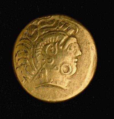 Kelt sanatı: statere de Sequani, altın sikke. MÖ 3.-2. yüzyıl. Paris, B.N. by Celtic