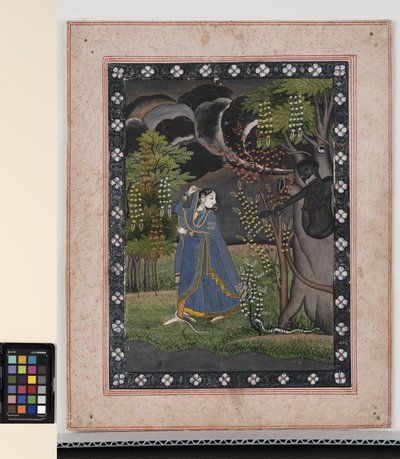 Abhisika Nayaka, C1 (OPQ Pigmentleri ve Kağıt Üzerinde Altın) by Central Indian School