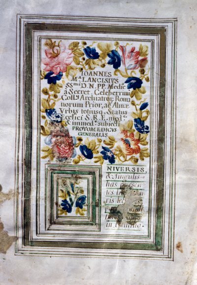 Giovanni Maria Lancisi (1654-1720) tarafından Roma