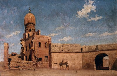 Kahire izlenimleri (panelde yağlı boya) by Cesare Biseo