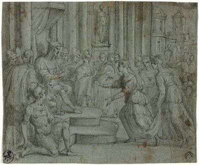 Süleyman Saba Kraliçesini Karşılarken by Cesare Rossetti