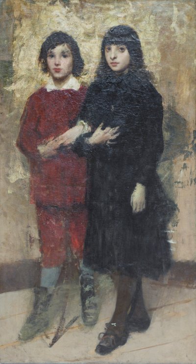 İki kuzen, Cesare Tallone (tuval üzerine yağlıboya) by Cesare Tallone