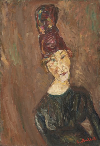 Büyük şapkalı kadın, yaklaşık 1919 by Chaim Soutine