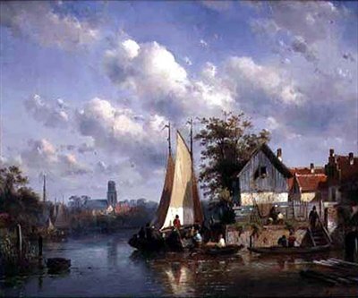 Bir Yaz Sahnesi (tuval üzerine yağlı boya) by Charles Henri Joseph Leickert