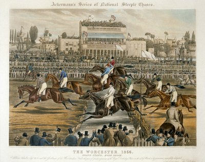 Kraliyet Doğum Günü Stakes, Worcester, 14 Mart 1856: Grand Stand (renkli taş) by Charles Hunt