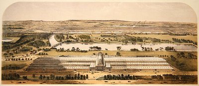 Ackermann & Co. tarafından yayınlanan Büyük Sergi Binasının Kuş Bakışı by Charles (after) Burton