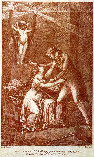 "Hatalarımı bağışla; onları sevgiyle telafi etmek istiyorum." 18. yüzyıl by Charles (after) Monnet