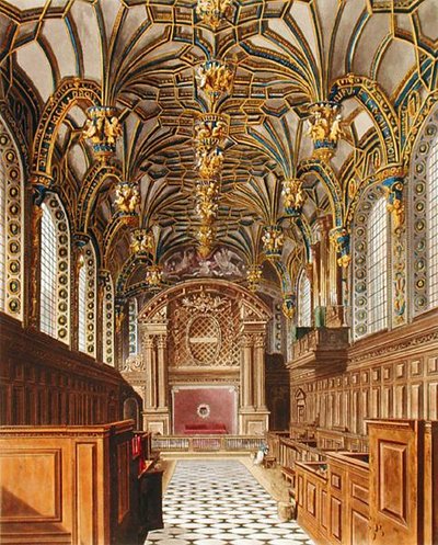 Chapel, Hampton Court, Richard Reeve (d.1780), William Henry Pyne (1769-1843) tarafından oyulmuş 