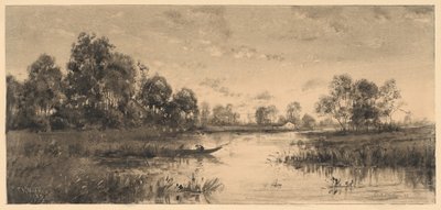 Bir Kayıkçı ile Nehirde Akşam by Charles A. Walker