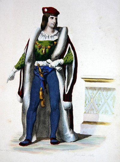 Orleans Charles Duke, portre E.Mennechet, Paris tarafından 