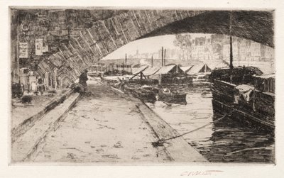 Pont Marie Altında, Paris, 1887. by Charles Adams Platt