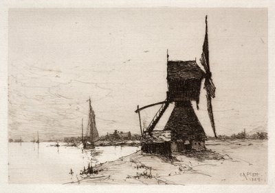 Sahil boyunca yel değirmeni, 1884. by Charles Adams Platt