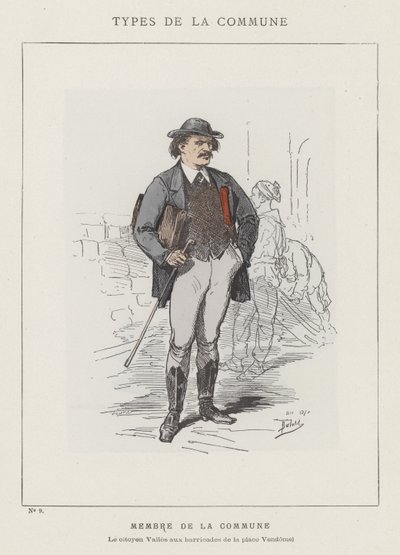 Belediye Üyesi Vatandaş Valles, Place Vendome barikatlarında by Charles Albert d Arnoux Bertall