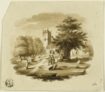 Kilise Yakınındaki Mezarlıkta Figürler by Charles Alfred Stothard